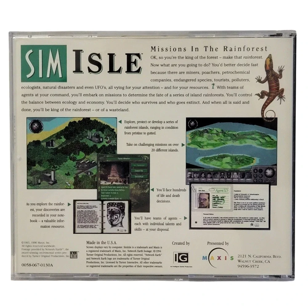 VTG 90s SimIsle Missions In The Rainforest PC‎ Mac CD-ROM Game Maxis 1996